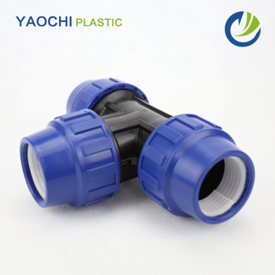 All size available PP compression fitting water system plastic quick pipe fitting Tee