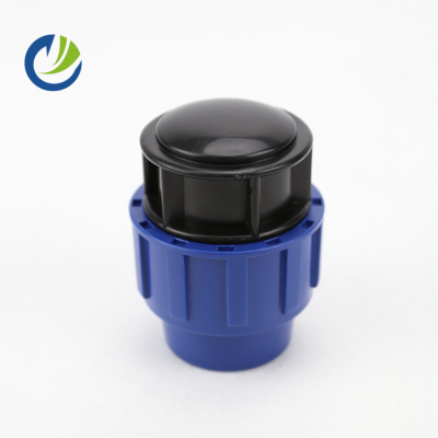 All size available PP compression pipe fitting water fluid quick pipe pp plastic end up