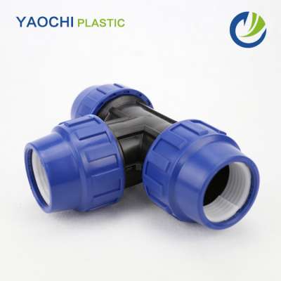 plastic quick connect water fittings irrigation tee pipe